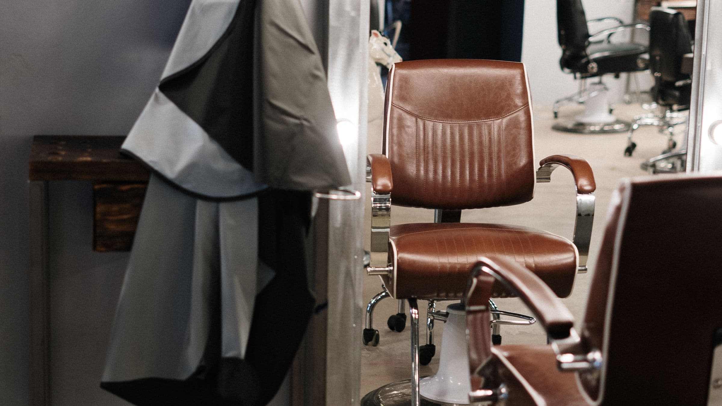 Leather styling chairs in a salon